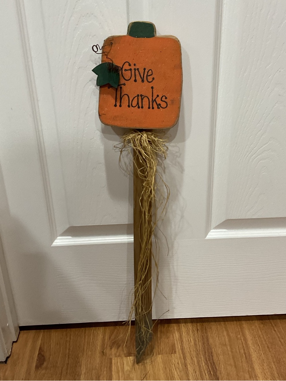 Give Thanks Pumpkin Garden Stake Fall Decor Thanksgiving Halloween